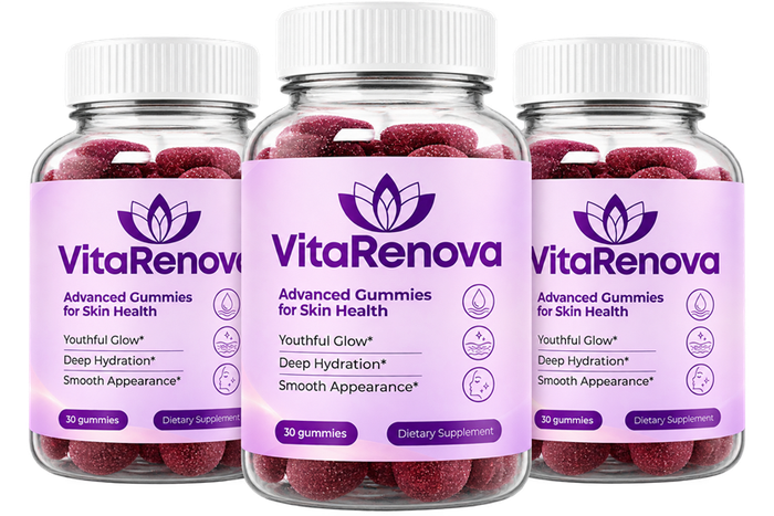 VitaRenova advanced skin health gummies — three bottle package, 30 gummies each